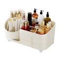 Organizer na pędzle, kosmetyki, obrotowy z szufladkami, kremowy 31 x 14,5 x 11,6 cm CB66