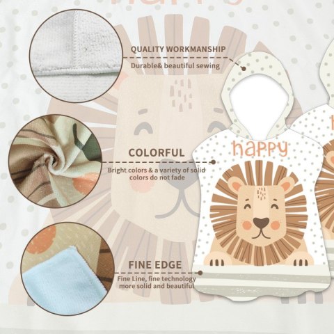 RĘCZNIK PLAŻOWY Peleryna dziecięca HAPPY 60 x 60cm PEL02WZ1