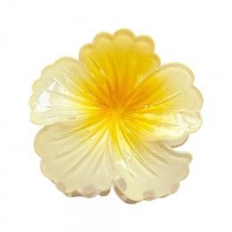 Spinka do włosów klamra XL kwiat HIBISKUS OMBRE żółta 7,5 x 7,5cm SP385