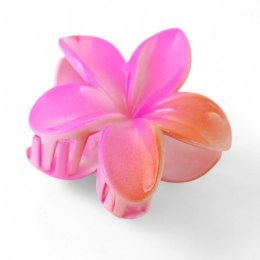 Spinka do włosów klamra XL kwiat OMBRE różowo- pomarańczowa 7,5 x 7,5cm SP381