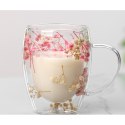 Szklanka termiczna z kwiatami w środku, gipsówka 300ml 1szt SZK78