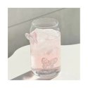 Szklanka wysoka ze słomką, MOTYLKI róż 500 ml, 1 szt- SZK163