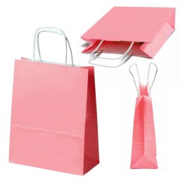Torba papierowa duża różowa 41 x 31 x 15 cm GF03