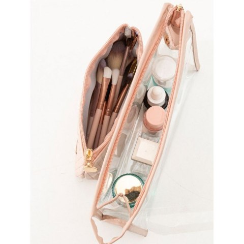 Zestaw kosmetyczek 2w1 Pudrowy Róż transparentna KS102WZ2