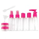 Zestaw pojemniczków i akcesoriów podróżnych 9w1 fuksja KS136F