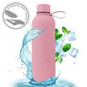 Bidon, butelka termiczna 500ML, stal nierdzewna z powłoką SOFT TOUCH jasny róż BD46R