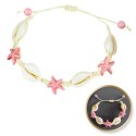 Bransoletka 2w1 na stopę i rękę, na sznurku, MUSZELKI i ROZGWIAZDY B543R