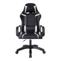 Fotel gamingowy, biurowy obrotowy VORTEX czarny, biały ekoskóra KO35B