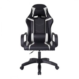 Fotel gamingowy, biurowy obrotowy VORTEX czarny, biały ekoskóra KO35B