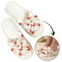 Kapcie ocieplane z kokardą, TRUSKAWKI, antypoślizgowe PAN04R39, rozmiar 39