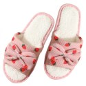 Kapcie ocieplane z kokardą, TRUSKAWKI, antypoślizgowe PAN05R39, rozmiar 39