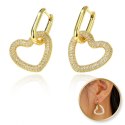 Kolczyki ze stali szlachetnej pozłacanej 14k złotem, SERCE KST3318
