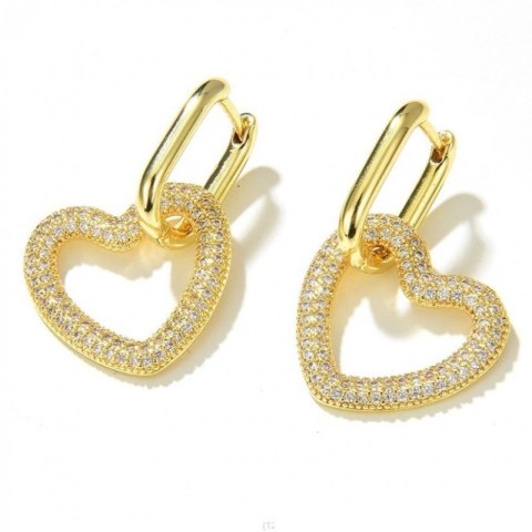 Kolczyki ze stali szlachetnej pozłacanej 14k złotem, SERCE KST3318