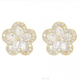 Kolczyki ze stali szlachetnej pozłacanej 14k złotem, cyrkonie, sztyft srebro S925 KST3338