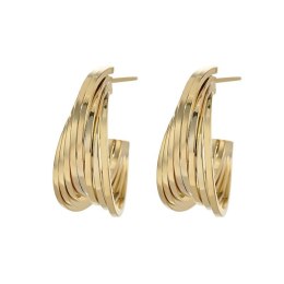 Kolczyki ze stali szlachetnej pozłacanej 14k złotem, sztyft srebro S925 KST3404