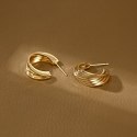 Kolczyki ze stali szlachetnej pozłacanej 14k złotem, sztyft srebro S925 KST3404