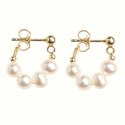 Kolczyki ze stali szlachetnej pozłacanej 14k złotem, sztyft srebro S925, perły KST3405