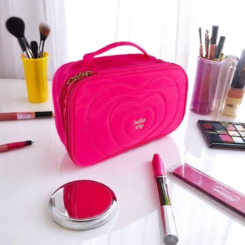 Kosmetyczka damska pikowana kuferek z rączką 24 x 9 x 15 cm KS132R