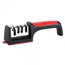 Ostrzałka do noży kuchennych i nożyczek, trójfazowa osełka czaro-czerwona KU01