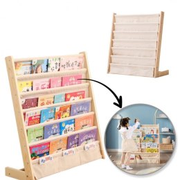 Regał, 6 poziomowy stojak, organizer na książki z kieszonkami 79 x 60 cm SZ45