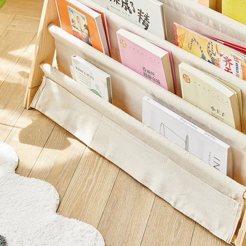 Regał, 6 poziomowy stojak, organizer na książki z kieszonkami 79 x 60 cm SZ45