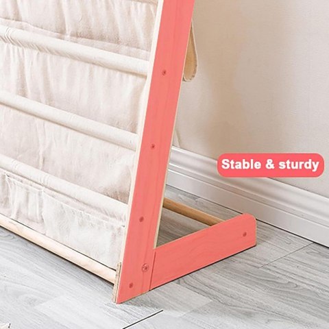 Regał, 6 poziomowy stojak, organizer na książki z kieszonkami 79 x 60 cm SZ45