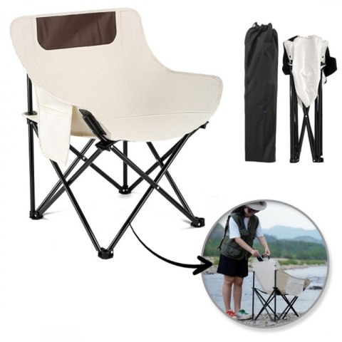 Składane krzesło turystyczne, kempingowe, wędkarskie z kieszonką KRT11K