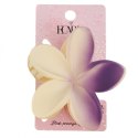 Spinka do włosów klamra XL kwiat OMBRE matowy kremowy z fioletem 7,5 x 8cm SP402