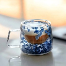 Szklanka termiczna z kwiatami w środku, hortensje 180 ml 1szt SZK154