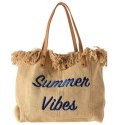 TORBA PLAŻOWA , na zakupy duża i pojemna z frędzlami BOHO, brąz TP11BR