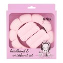 Zestaw opasek kosmetycznych na głowę i nadgarstki 17 x 19 cm róż O536R