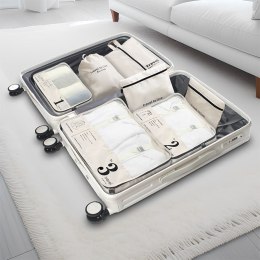 Zestaw podróżny 7 szt kosmetyczek saszetek organizerów czarnych KS142CZ