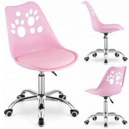 Fotel biurowy Puppy Love obrotowy do biurka, dziecięcy różowy KO16R