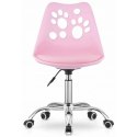 Fotel biurowy Puppy Love obrotowy do biurka, dziecięcy różowy KO16R