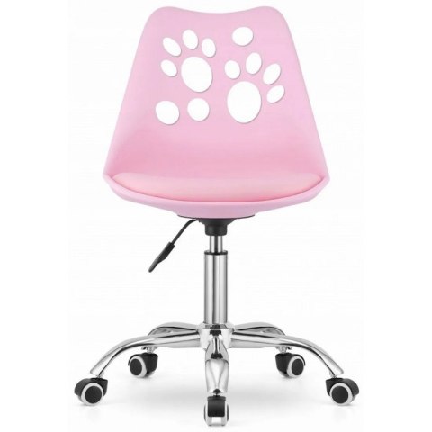 Fotel biurowy Puppy Love obrotowy do biurka, dziecięcy różowy KO16R