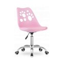 Fotel biurowy Puppy Love obrotowy do biurka, dziecięcy różowy KO16R