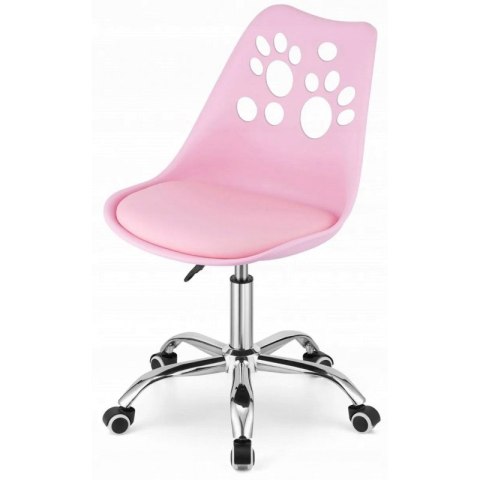 Fotel biurowy Puppy Love obrotowy do biurka, dziecięcy różowy KO16R