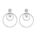 Kolczyki srebrne koła potrójne, sztyft K928S