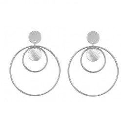 Kolczyki srebrne koła potrójne, sztyft K928S
