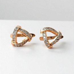 Kolczyki ze stali szlachetnej pozłacane 14k złotem, z cyrkoniami KST1217