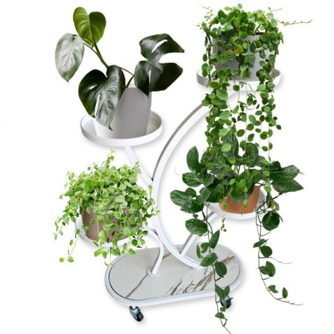 Kwietnik, regał, stojak na kwiaty metalowy na kółkach 50x 25x 80cm SZ43B