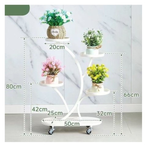 Kwietnik, regał, stojak na kwiaty metalowy na kółkach 50x 25x 80cm SZ43B