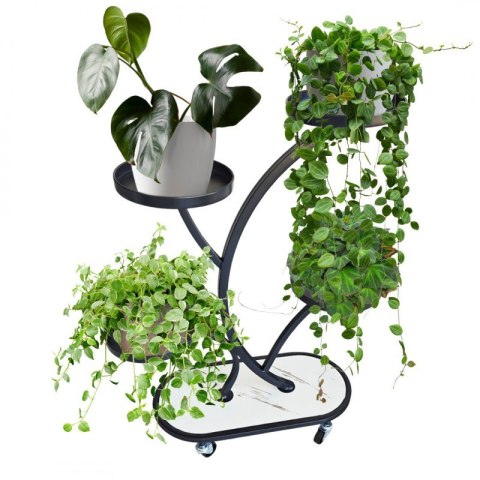 Kwietnik, regał, stojak na kwiaty metalowy na kółkach 50x 25x 80cm SZ43CZ