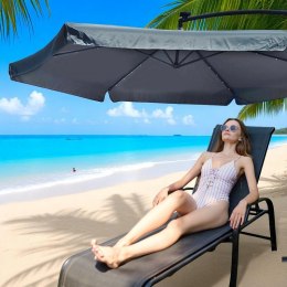 Parasol ogrodowy z oświetleniem SOLAR LED, wysięgnik i falbanka, grafitowy 3,5 m. OGP11SZ