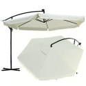 Parasol ogrodowy z oświetleniem SOLAR LED, wysięgnik i falbanka, kremowy 3,5 m. OGP11K