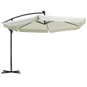 Parasol ogrodowy z oświetleniem SOLAR LED, wysięgnik i falbanka, kremowy 3,5 m. OGP11K
