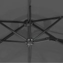 Parasol ogrodowy z wysięgnikiem i falbanką grafitowy, duży 3,5 m. OGP04