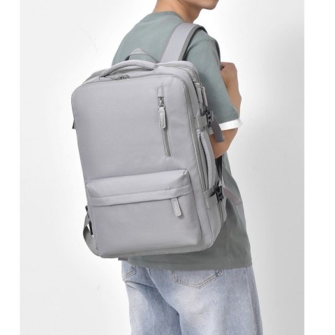 Plecak podróżny, kabinowy do samolotu, wodoodporny z USB, 44x30x16/26cm PL176