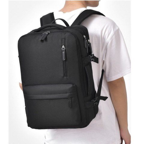 Plecak podróżny, kabinowy do samolotu, wodoodporny z USB, 44x30x16/26cm PL177