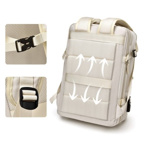 Plecak podróżny, kabinowy do samolotu, wodoodporny z USB, 44x30x16/26cm PL178